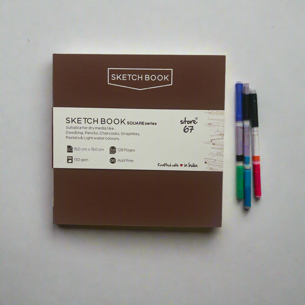 Square Brown Sketch Book 15x15cm